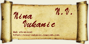 Nina Vukanić vizit kartica
